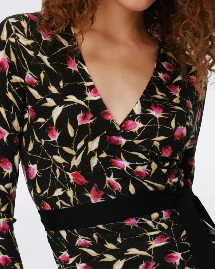 DVF Dresses Women Luella Wool Wrap Dress Rockn Rose