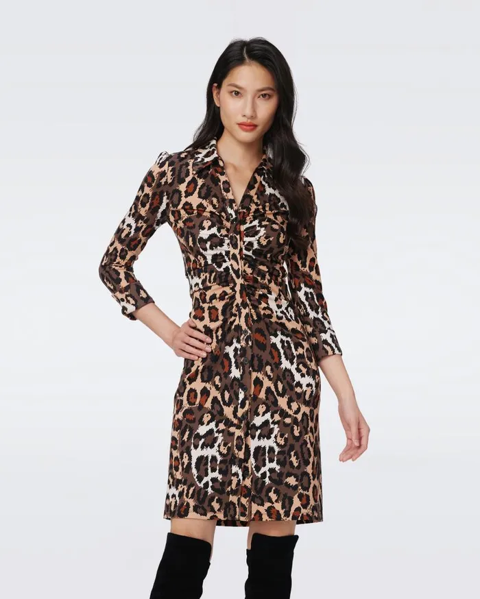 DVF Dresses Women Sheska Dress Tiny Jungle Cat