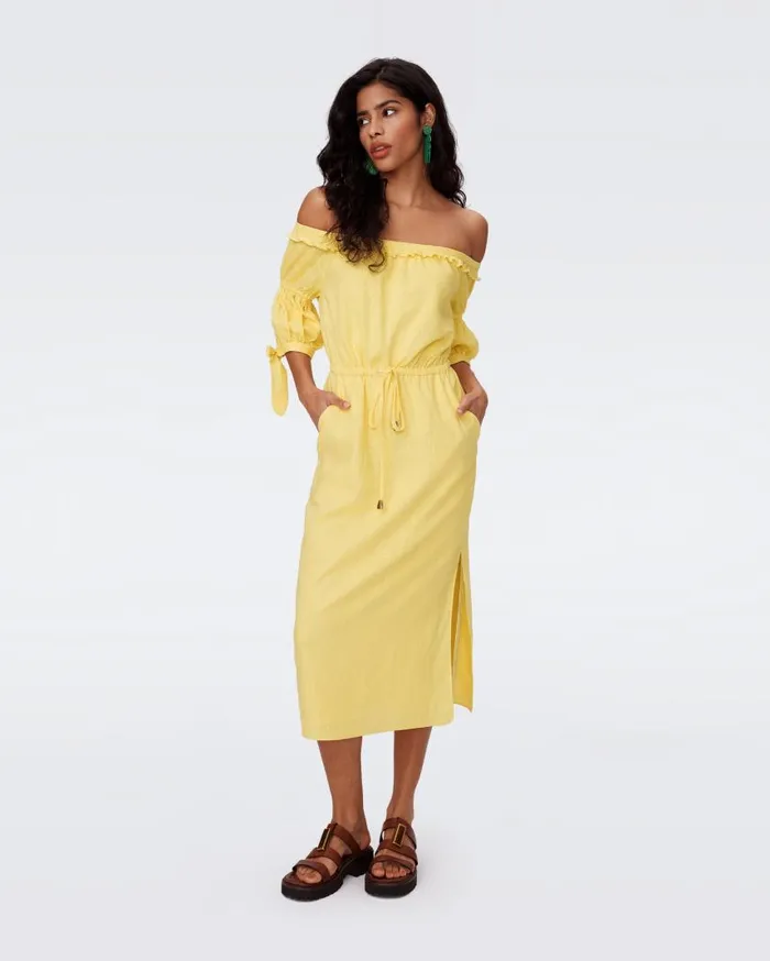 DVF Dresses Women Sophia Dress Lemon