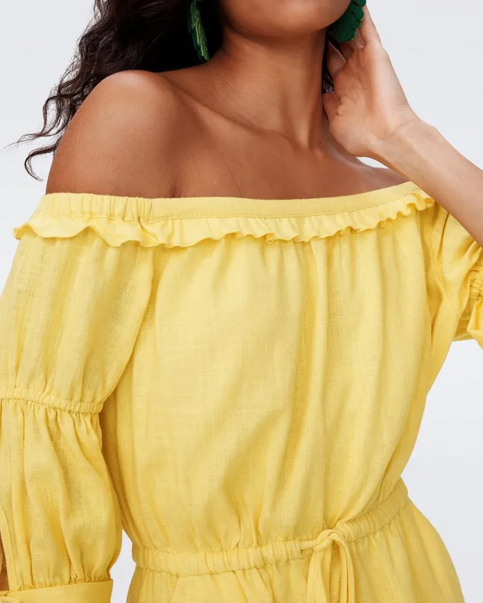 DVF Dresses Women Sophia Dress Lemon