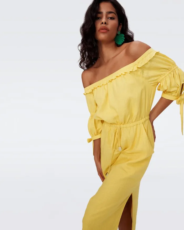 DVF Dresses Women Sophia Dress Lemon