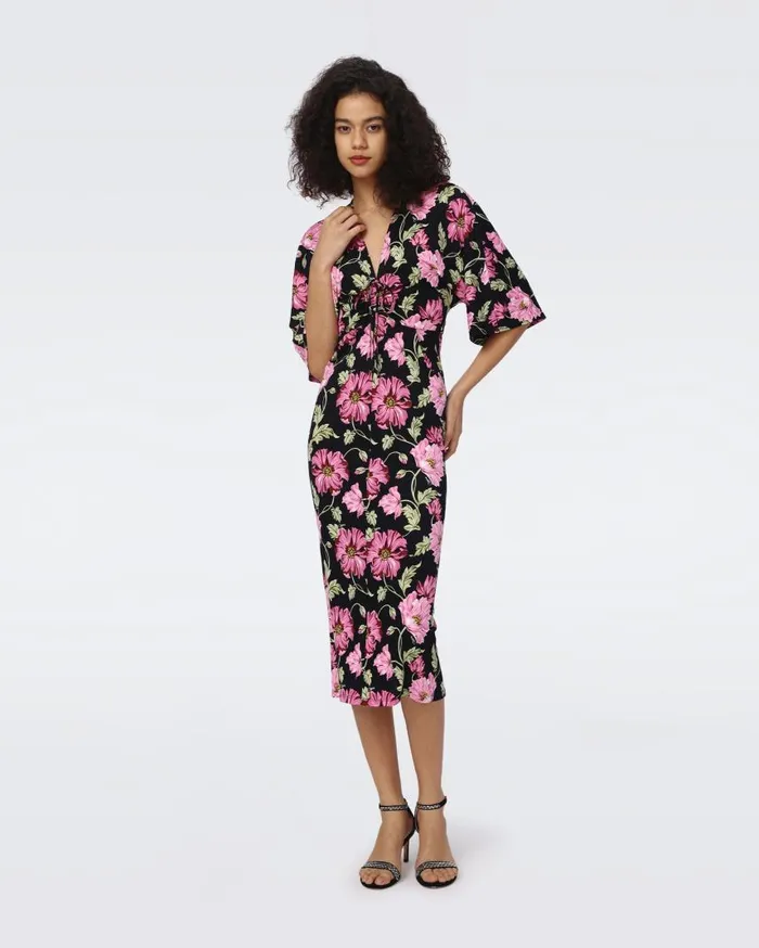 DVF Dresses Women Valerie Dress Hendrix Floral Pink