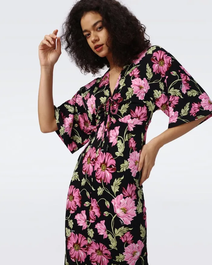 DVF Dresses Women Valerie Dress Hendrix Floral Pink