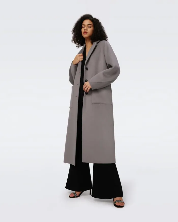 DVF Jackets and Coats Women Nene Wool Coat Elephant Grey