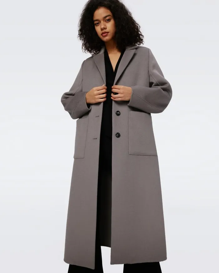 DVF Jackets and Coats Women Nene Wool Coat Elephant Grey