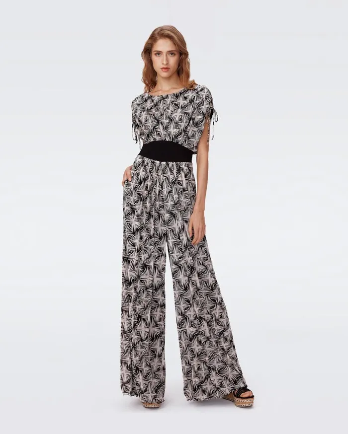 DVF Jumpsuits and Rompers Women Andra Mesh Jumpsuit Tiny Sea Holly Black