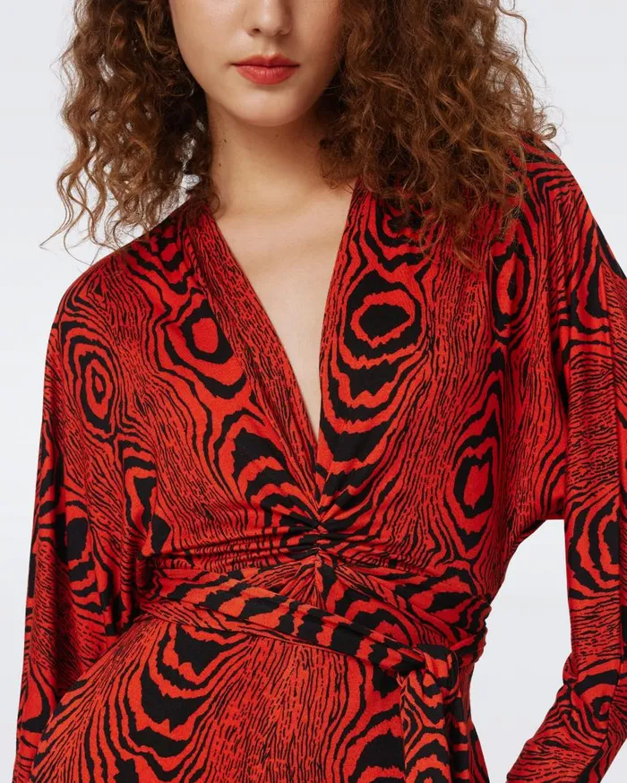 DVF Jumpsuits and Rompers Women Aurelia Jumpsuit Wood Grain Red