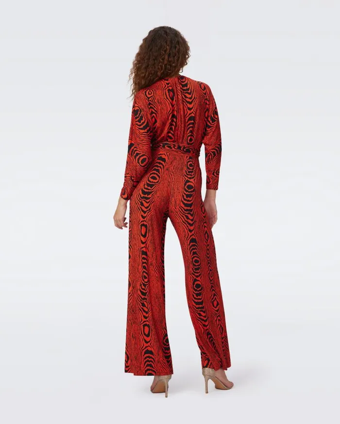 DVF Jumpsuits and Rompers Women Aurelia Jumpsuit Wood Grain Red