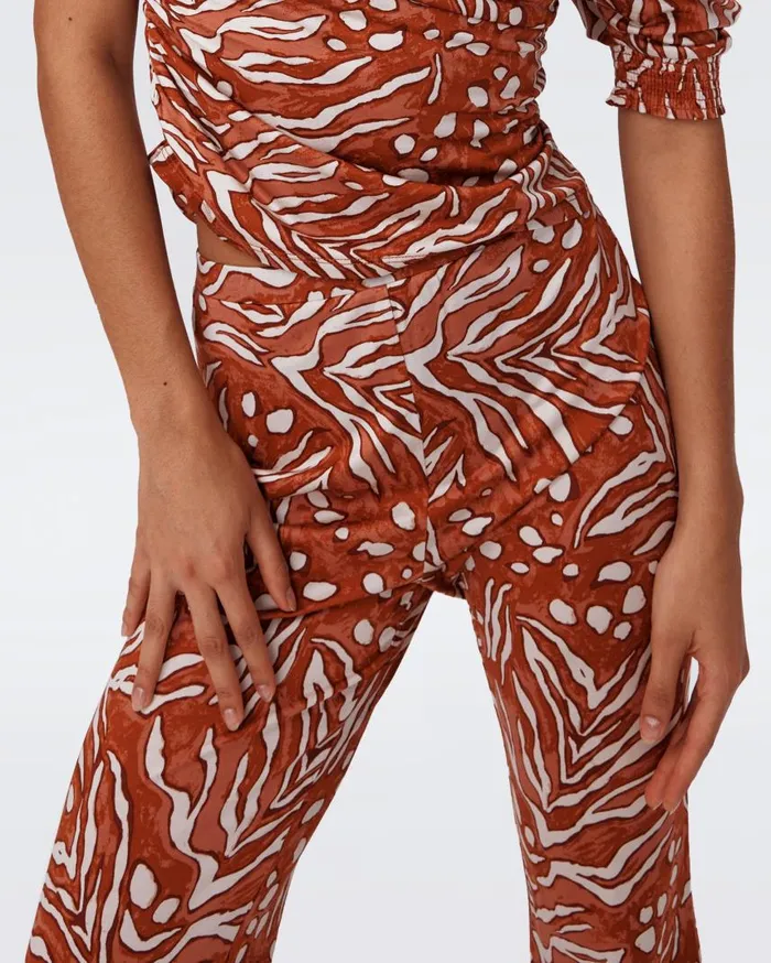 DVF Pants and Shorts Women Brooklyn Pants Huge Water Tiger Caramel