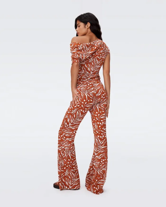DVF Pants and Shorts Women Brooklyn Pants Huge Water Tiger Caramel
