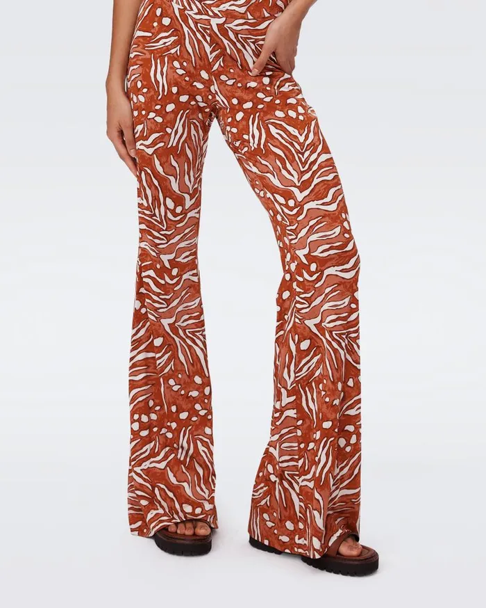DVF Pants and Shorts Women Brooklyn Pants Huge Water Tiger Caramel