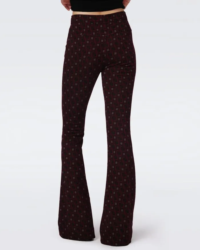 DVF Pants and Shorts Women Greg Jacquard Pants Tiny Vinyl Links Plum