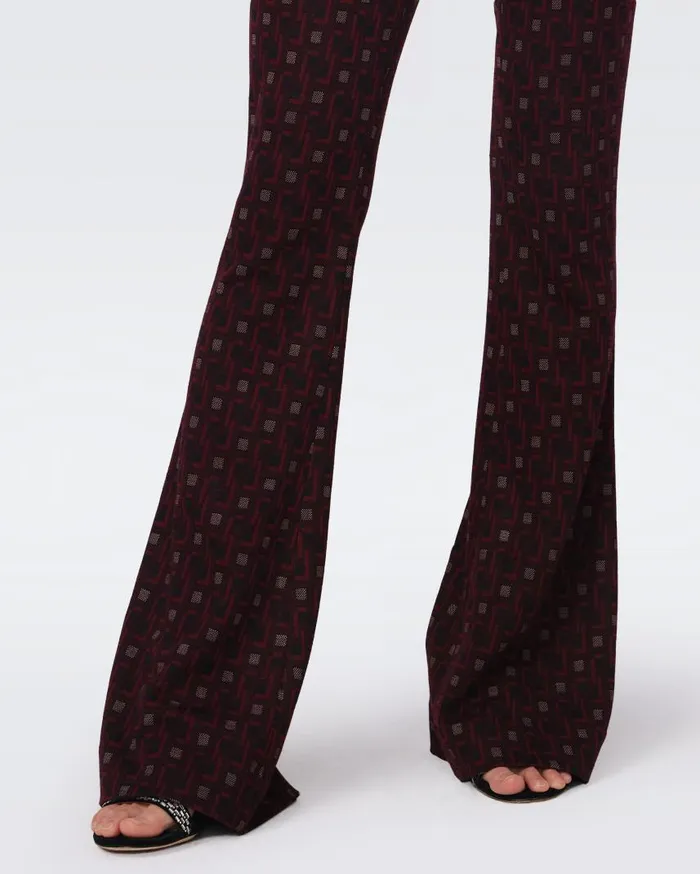 DVF Pants and Shorts Women Greg Jacquard Pants Tiny Vinyl Links Plum