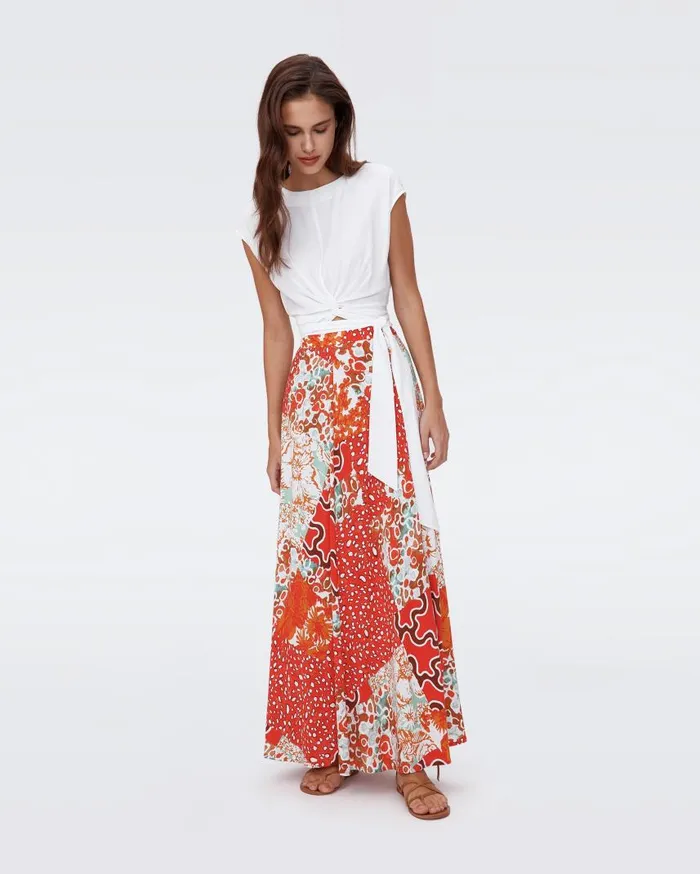DVF Skirts Women Florencia Skirt Solstice Flags Red