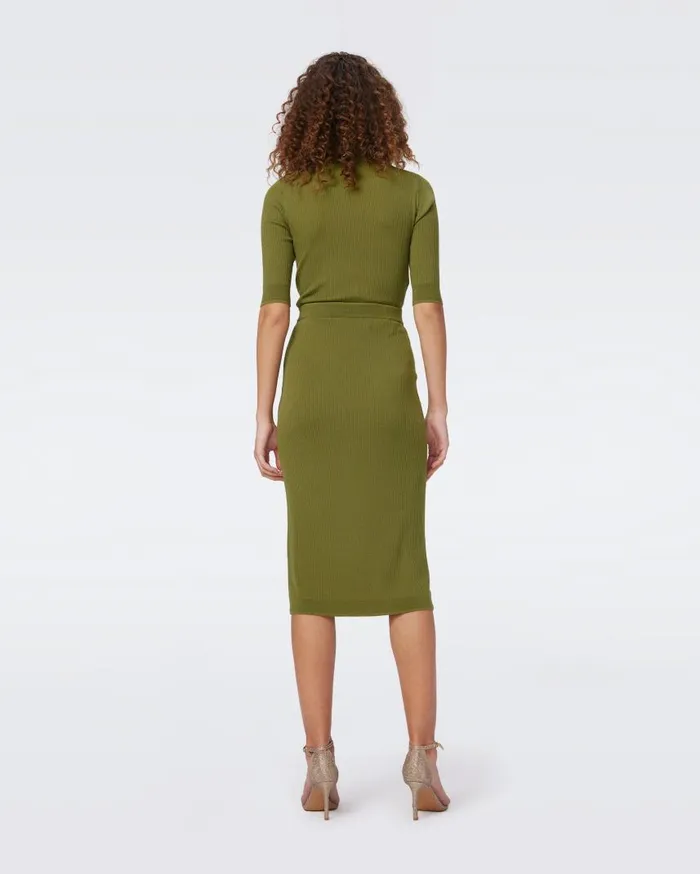 DVF Skirts Women Micah Wool Skirt Avocado