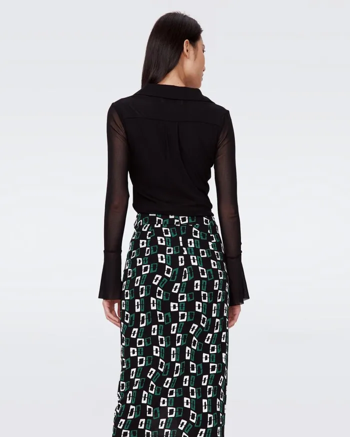 DVF Tops Women Mackenzie Mesh Top Black