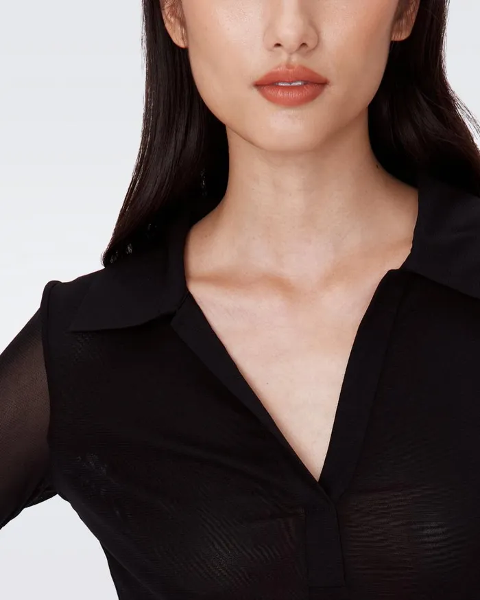 DVF Tops Women Mackenzie Mesh Top Black
