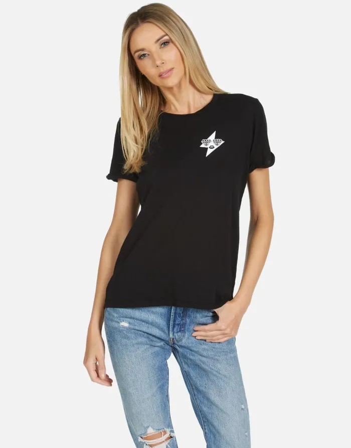 Edda Bling Star Black Women Lauren Moshi Short Sleeve