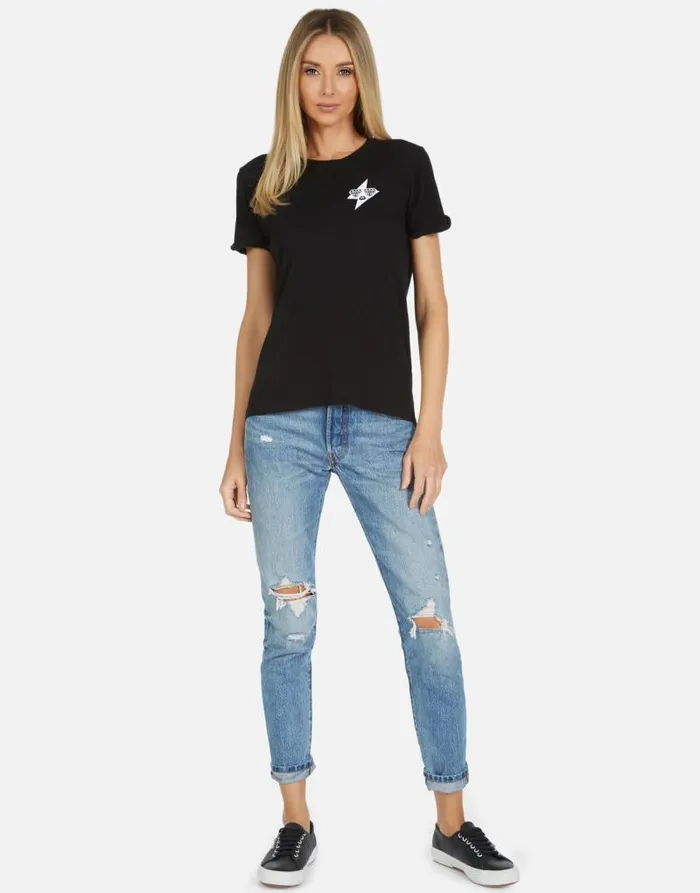 Edda Bling Star Black Women Lauren Moshi Short Sleeve
