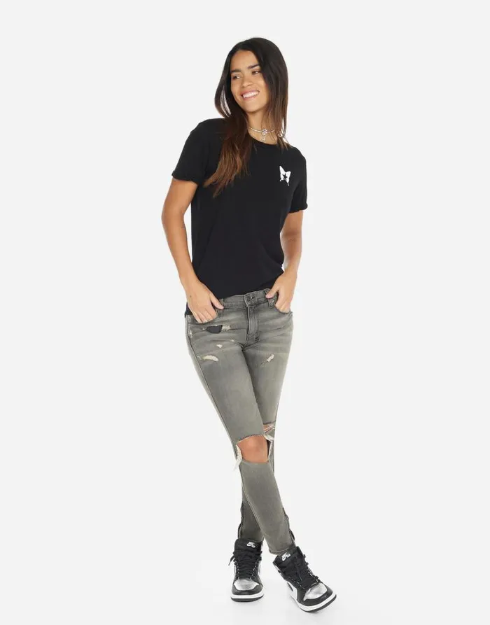 Edda Rock Star Butterfly Black Women Lauren Moshi Short Sleeve