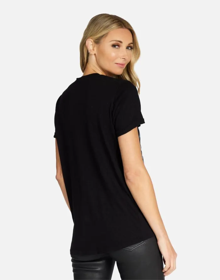 Edda X Aerosmith Skull Black Women Lauren Moshi Short Sleeve