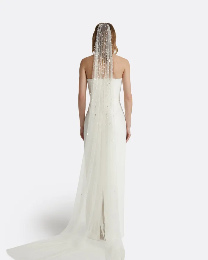 Edith Cecil Embroidered Veil Ivory Bridal Safiyaa Women