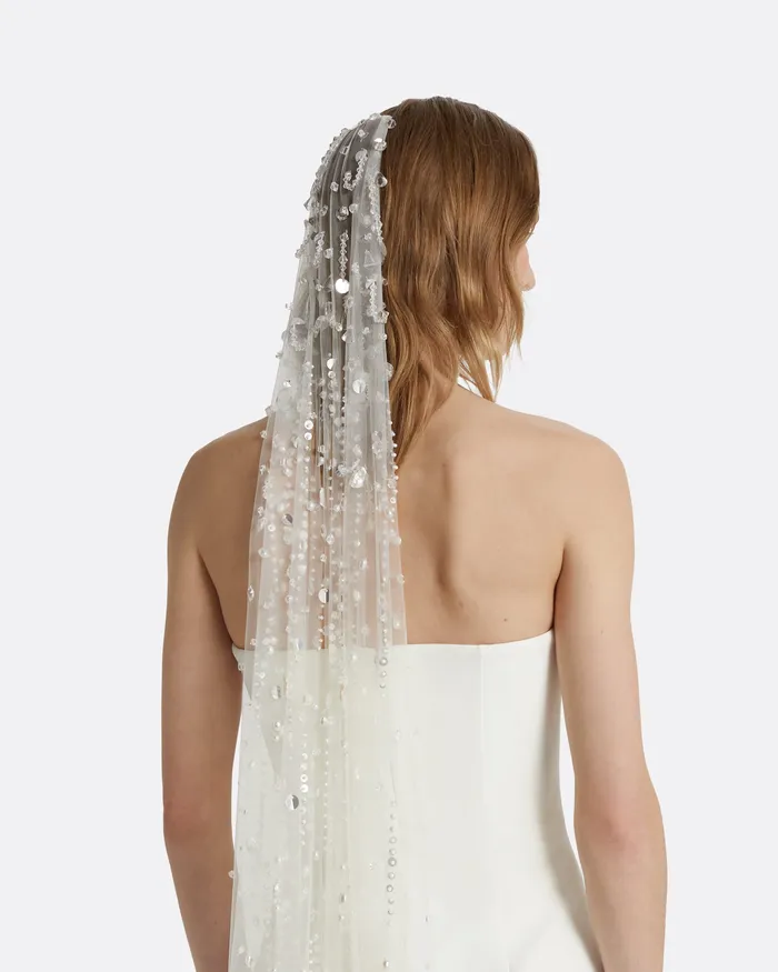 Edith Cecil Embroidered Veil Ivory Bridal Safiyaa Women