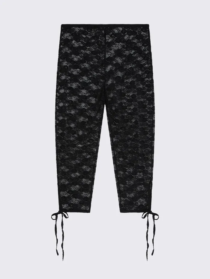 Elara Black Lace Capri Leggings Women Minga London Socks and Tights
