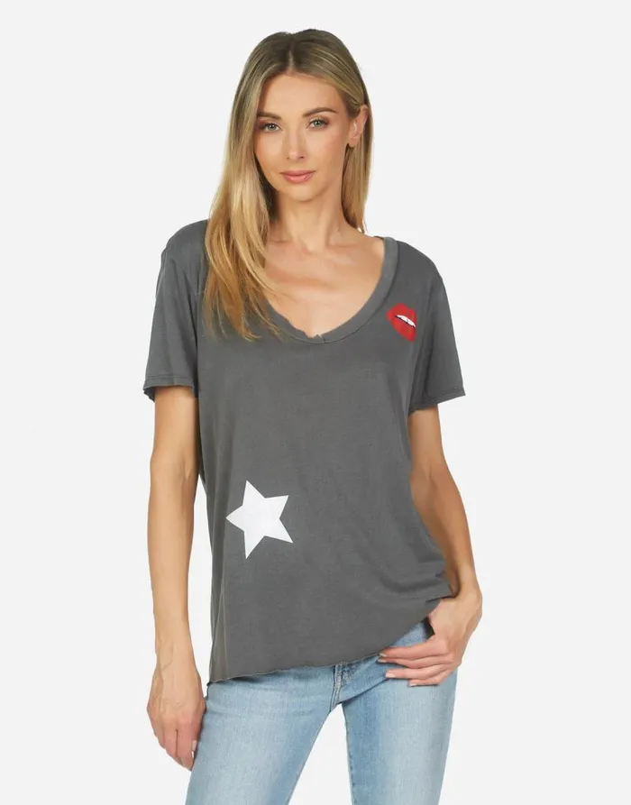 Elara Star Lip Pigment Black Women Lauren Moshi Short Sleeve