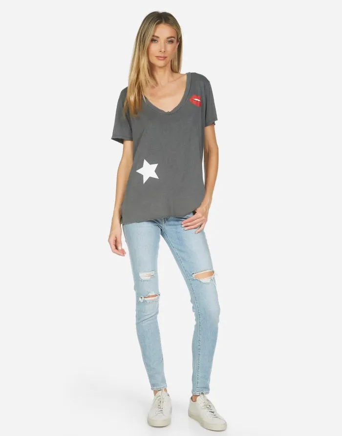 Elara Star Lip Pigment Black Women Lauren Moshi Short Sleeve