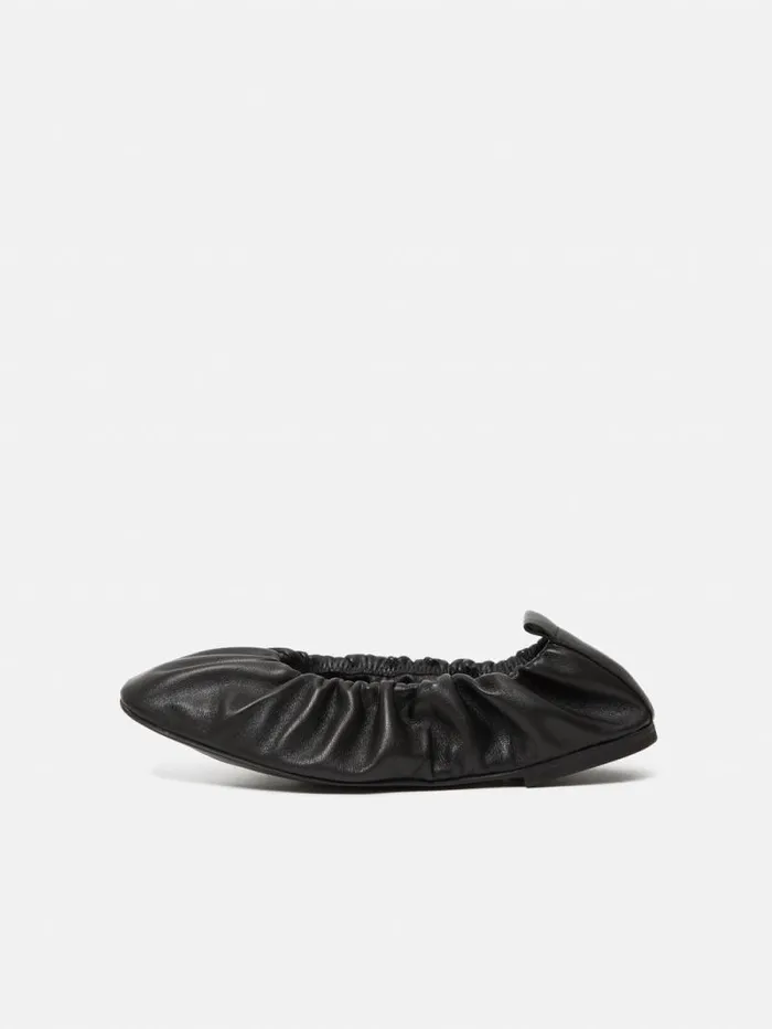Elasticated Ballerina Black Women Jigsaw Leather