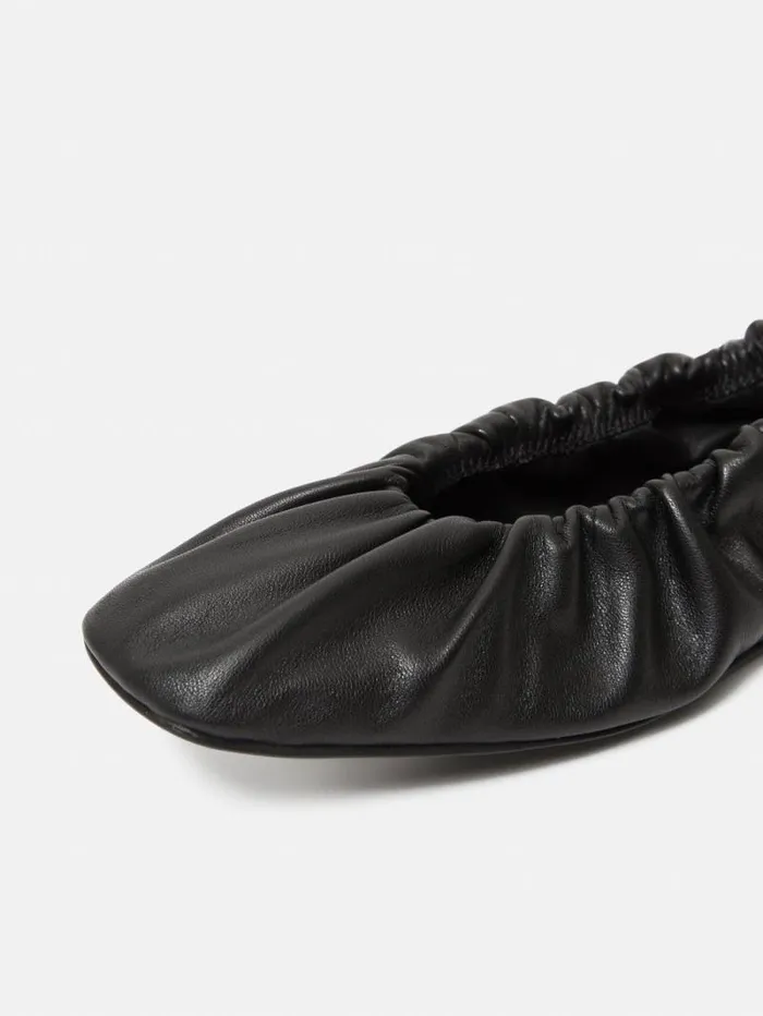 Elasticated Ballerina Black Women Jigsaw Leather