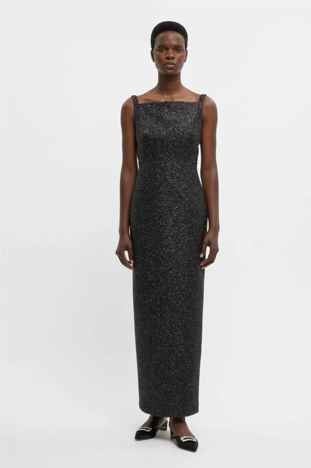 Emilia Wickstead Karolyn Dress In Black Disco Tweed Women Dresses