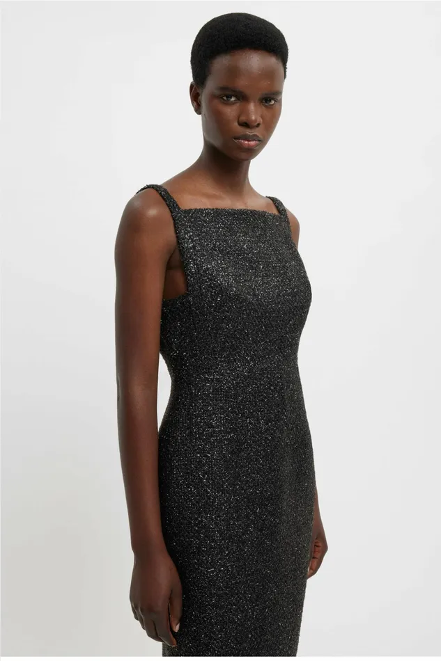 Emilia Wickstead Karolyn Dress In Black Disco Tweed Women Dresses