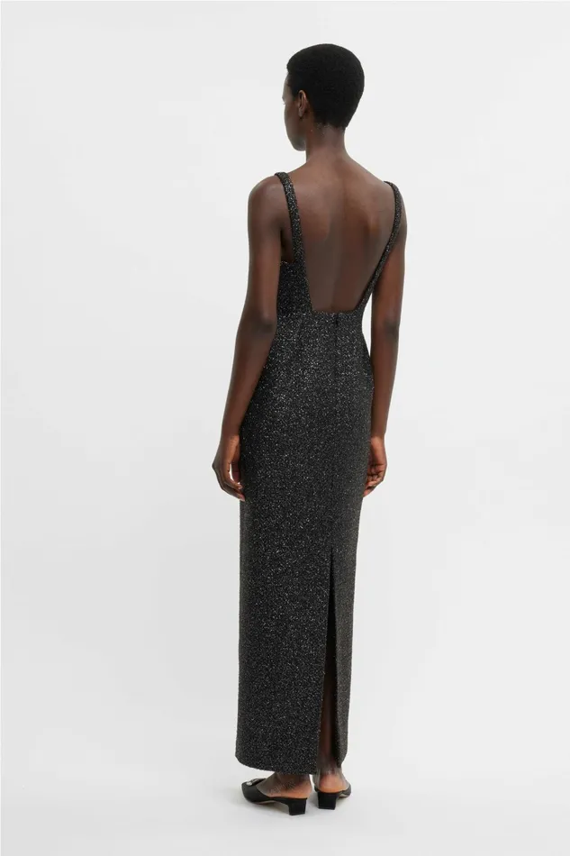 Emilia Wickstead Karolyn Dress In Black Disco Tweed Women Dresses
