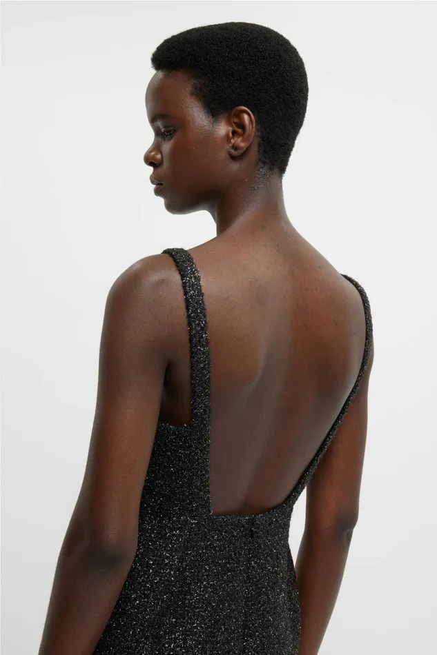 Emilia Wickstead Karolyn Dress In Black Disco Tweed Women Dresses
