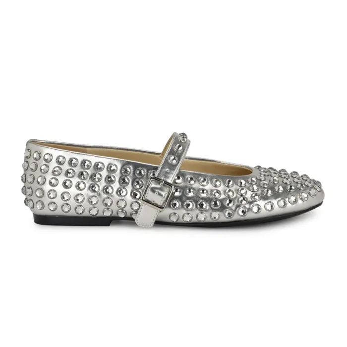 Emmil Mary Jane Flats Silver Women Nine West Heels