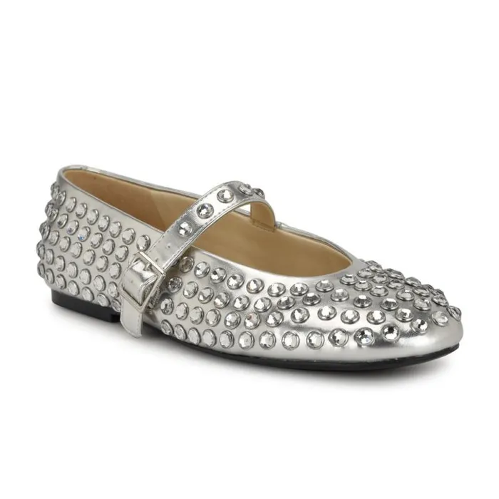 Emmil Mary Jane Flats Silver Women Nine West Heels