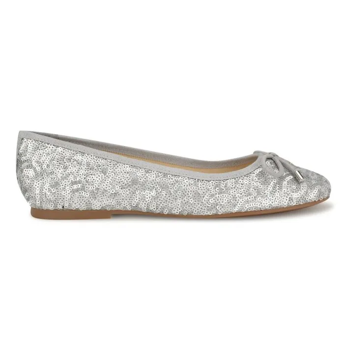 Estieyp Ballet Flats Silver Sequin Women Nine West Flats