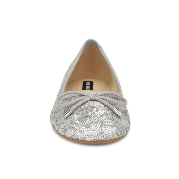 Estieyp Ballet Flats Silver Sequin Women Nine West Flats Estieyp Ballet Flats Silver Sequin Women Nine West Flats