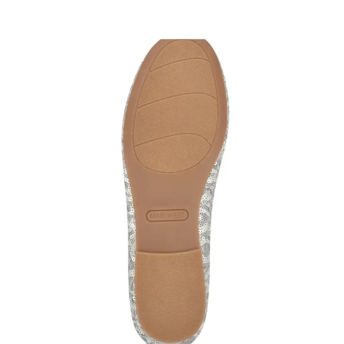Estieyp Ballet Flats Silver Sequin Women Nine West Flats Estieyp Ballet Flats Silver Sequin Women Nine West Flats