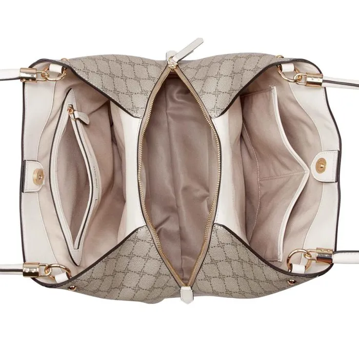 Etta Jet Set Carryall Beige Logomilk Women Nine West Satchels and Shoulder Bags Etta Jet Set Carryall Beige Logomilk Women Nine West Satchels and Shoulder Bags
