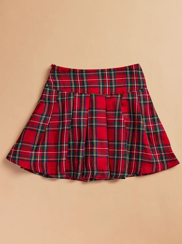 Everly Plaid Skort Red Girl Altar039d State Bottoms