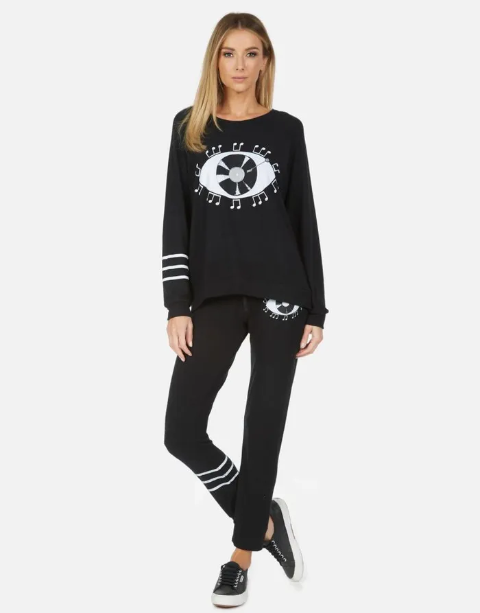 Everly Record Eye Black Women Lauren Moshi Long Sleeve