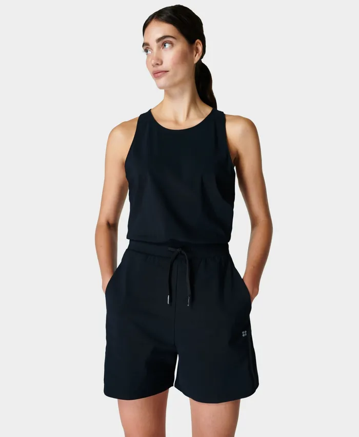 Explorer Romper Black Dresses and Jumpsuits Sweaty Betty Women