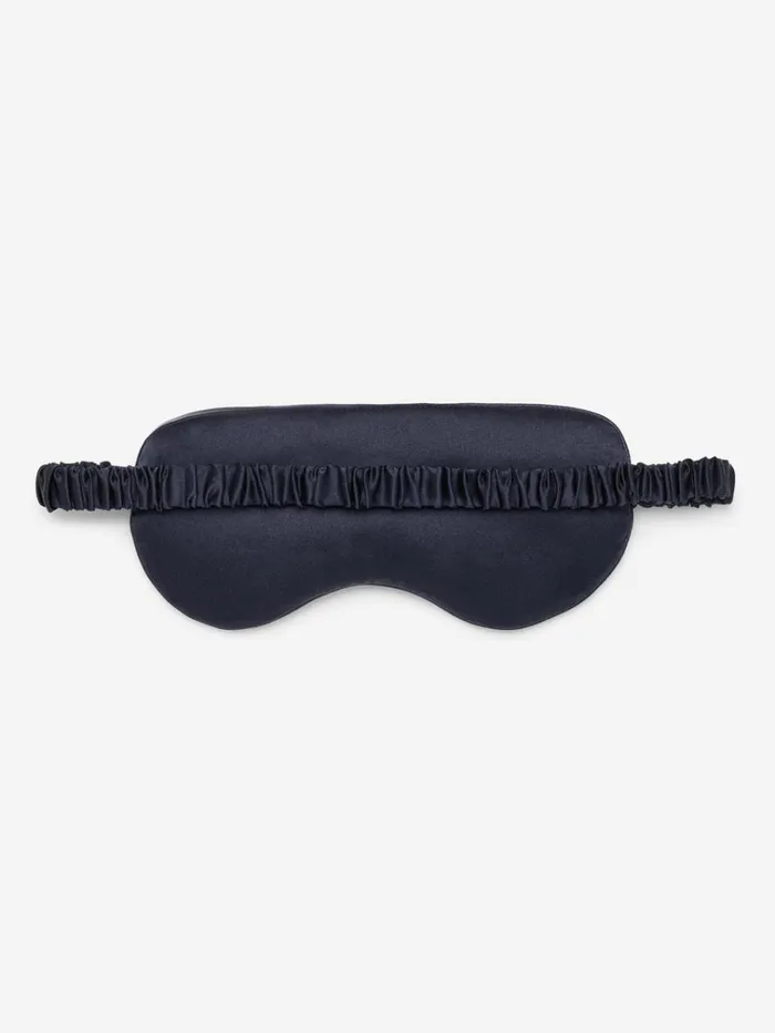 Eye Masks MenWomen Derek Rose Eye Mask Verona 68 Silk Satin Navy