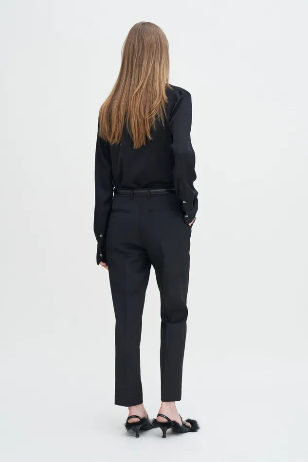 filippak Emma Cropped Cool Wool Trousers Black Women Trousers