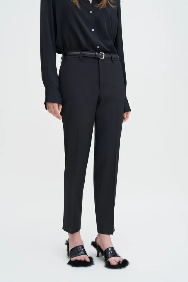 filippak Emma Cropped Cool Wool Trousers Black Women Trousers