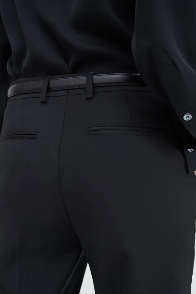filippak Emma Cropped Cool Wool Trousers Black Women Trousers