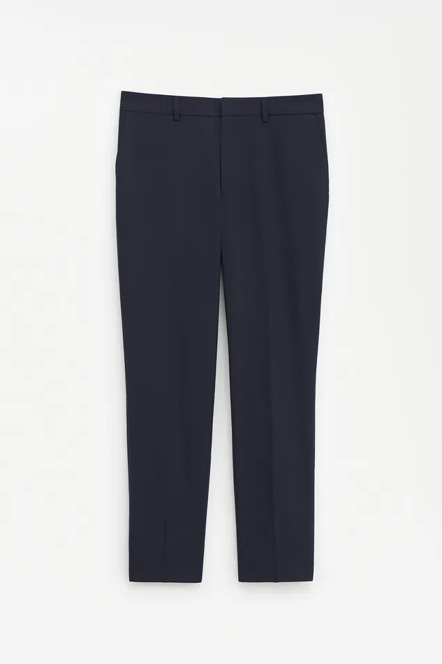 filippak Trousers Women Emma Cropped Cool Wool Trousers Dark Navy